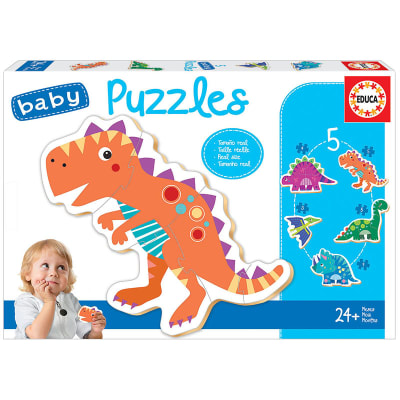 Baby puzles dinosaurios, 5 puzles de 3 a 5 piezas1