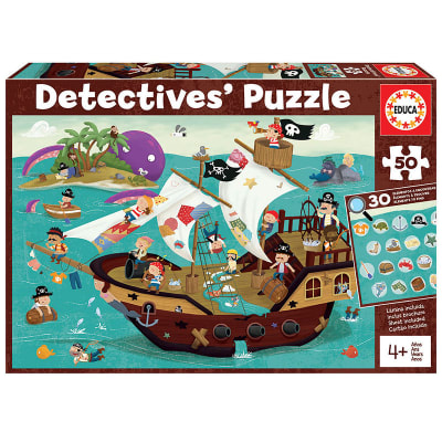 Puzle detective 50pz Barco pirata 40x28cm