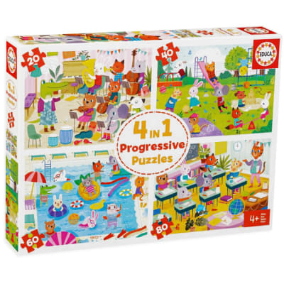 4 Puzles progresivos - Un día en la escuela