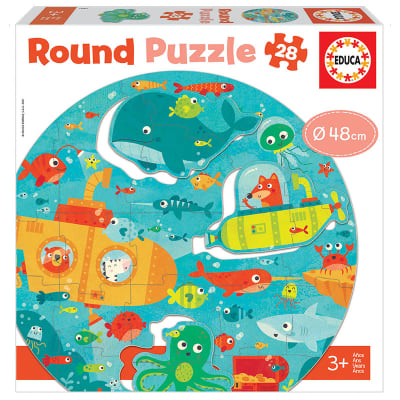 Puzle redondo 28pz Bajo el mar 48cm Ø