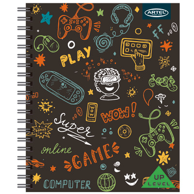 Artel Cuaderno universitario Level up 100 hojas cuadriculadas 7mm, negro1