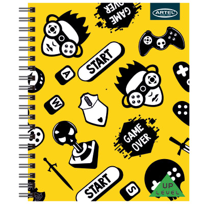 Artel Cuaderno universitario Level up 100 hojas cuadriculadas 7mm, amarillo1