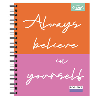 Artel Cuaderno universitario Positive 100 hojas cuadriculadas 7mm, Always believe in yourself