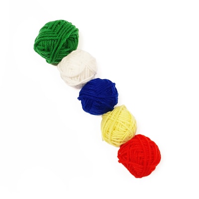 Set lanas 5 unidades: amarillo, azul, rojo, verde y blanco