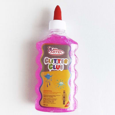 Artel Cola Glitter glue 185ml rosado1