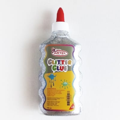 Artel Cola Glitter glue 185ml plateado1