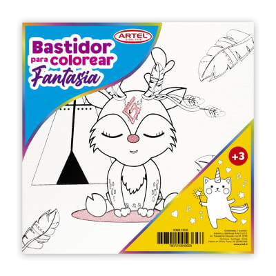 Artel Bastidor para colorear fantasía 25x25cm, reno1