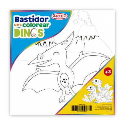 Artel Bastidor para colorear dinos 25x25cm, pterodactilo1