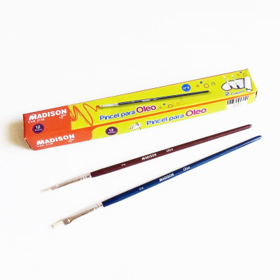 12 Pinceles planos para óleo Madison n°21