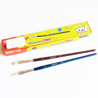 12 Pinceles planos para óleo Madison n°81