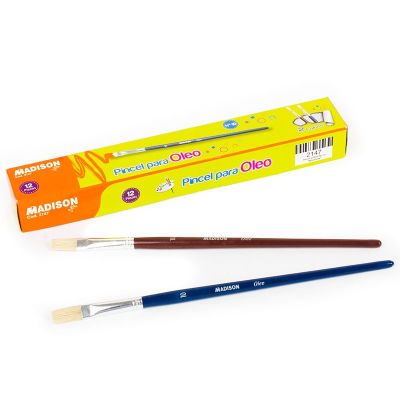 12 Pinceles planos para óleo Madison n°10