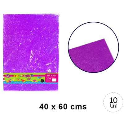 Goma eva glitter 40x60 cm color lila 10 und