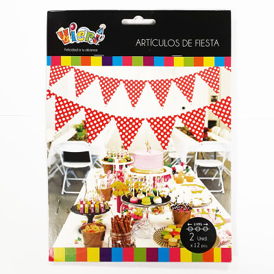 Set banner polka rojo