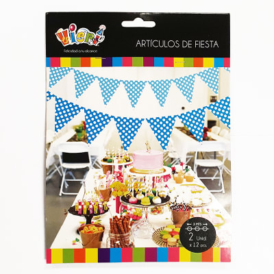 Set banner polka celeste-calipso