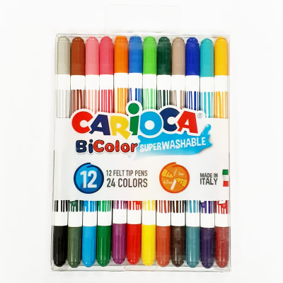 Plumones Bi-color 12 lápices, 24 colores