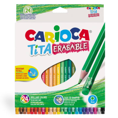 Lápices Tita Erasable 24 colores hexagonal1