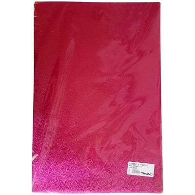 Goma eva glitter 40*60cm color fucsia, 10 pliegos1