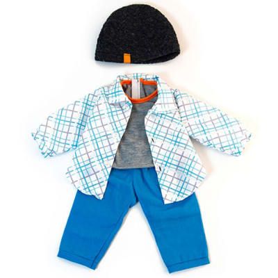 Conjunto entretiempo azul para muñecos de 38 a 40cm