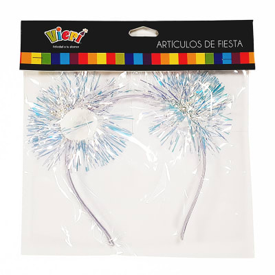 Cintillo iridiscente pompón