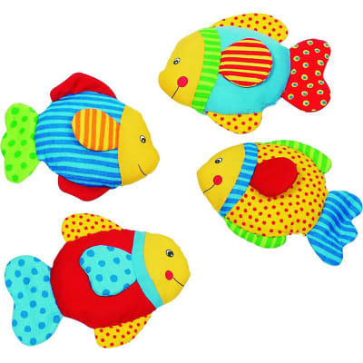 Set 4 sonajeros tela figura pez