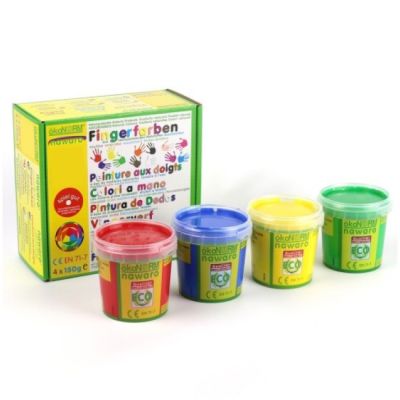 Pintura natural para dedos 4 colores, 150grs1