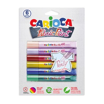Pintura para tela 6 colores perlados 10,5 ml1