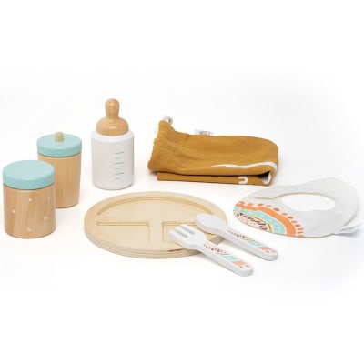 Set de alimentación de madera para muñecos1