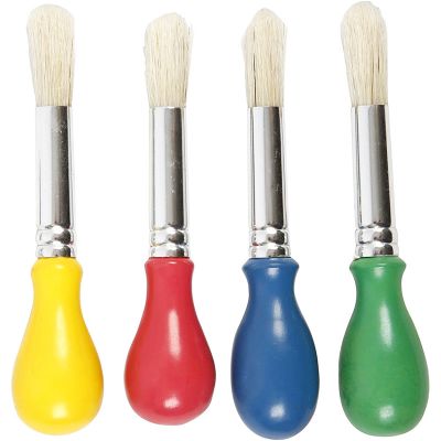 Set 4 pinceles de cerda mango plástico corto1