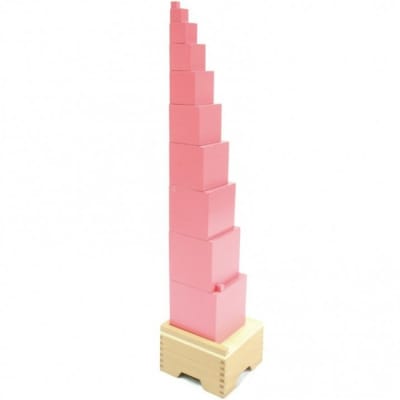 Torre rosa con base Montessori1
