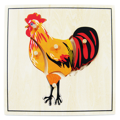 Puzzle Montessori gallo 5pz1