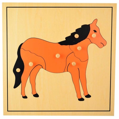 Puzzle Montessori caballo 7pz1