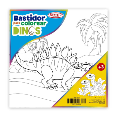 Artel Bastidor para colorear dinos 25x25cm, estegosaurio
