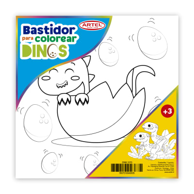 Artel Bastidor para colorear dinos 25x25cm, dino en huevo1