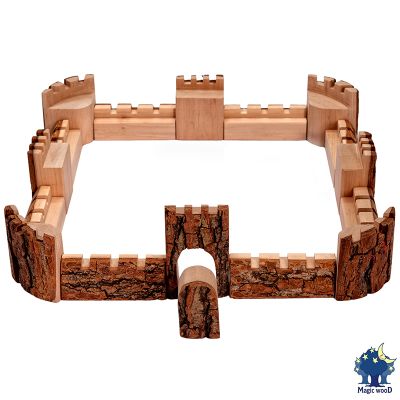 Castillo medieval de madera con corteza Magic Wood CASTLE-H, 16pz