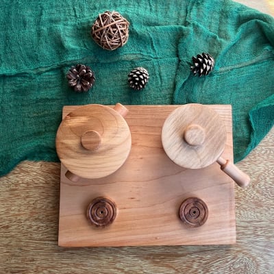 Cocina sobremesa con accesorios II, línea madera nativa1