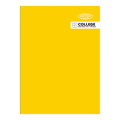Artel Cuaderno college matemáticas 7mm 100hjs, amarillo1