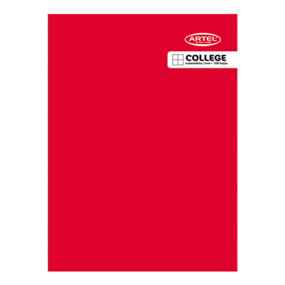 Artel Cuaderno college matemáticas 7mm 100hjs, rojo1