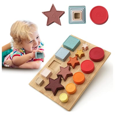 Encaje y apilable goma soft base madera 15pz1