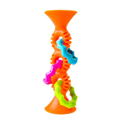 Pipsiquigz Loops naranja, mordedor y sonajero sensorial1