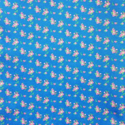 Paño lenci estampado flores fondo azul 10 pliegos 40x60cm