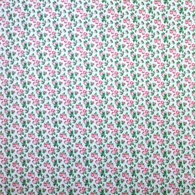 Paño lenci estampado flores fondo blanco 10 pliegos 40x60cm