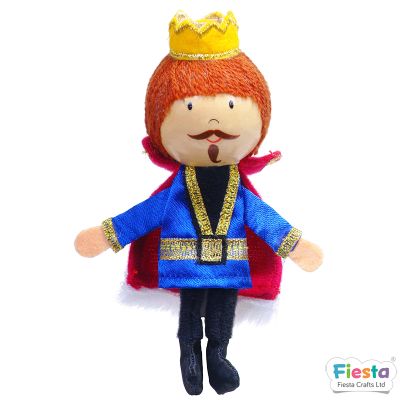 Títere dedo cabeza madera Rey1