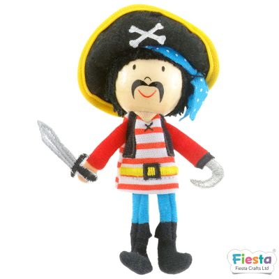 Títere dedo cabeza madera Pirata