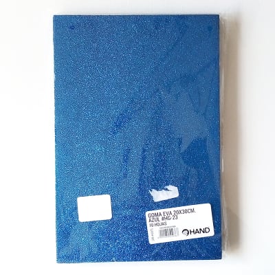 Goma eva glitter 20*30cm 10 hojas, azul