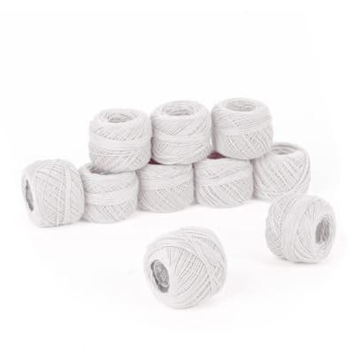 Hilo de bordar perle 10grs blanco 10 ovillos HC1