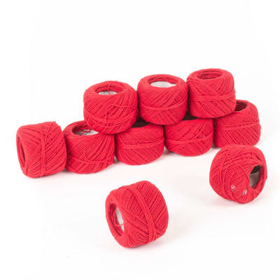 Hilo de bordar perle 10grs rojo 10 ovillos HC1