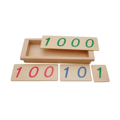 Tarjetas de madera introducción al sistema decimal Montessori1