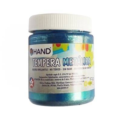 Tempera metálica 140gr color azul