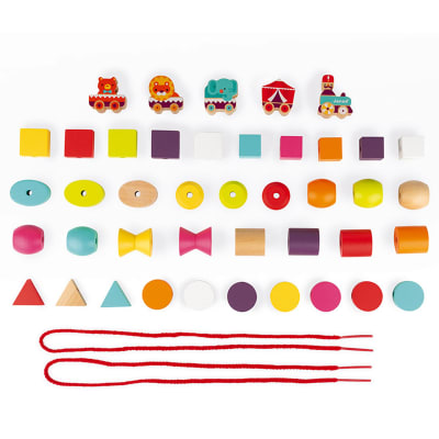 Cuentas para enhebrar circo (madera)1