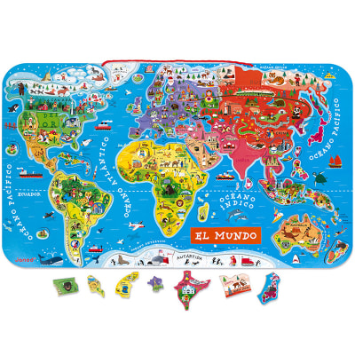 Puzle magnético Atlas Mundial 92pz madera